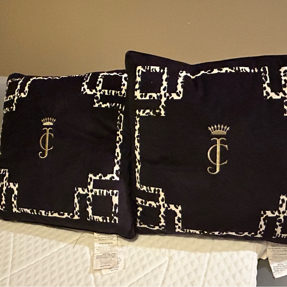 Juicy Couture Black and White Patterned Pillows
